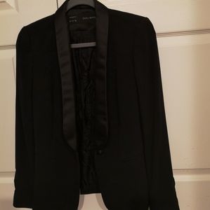 Zara black satin collar blazer